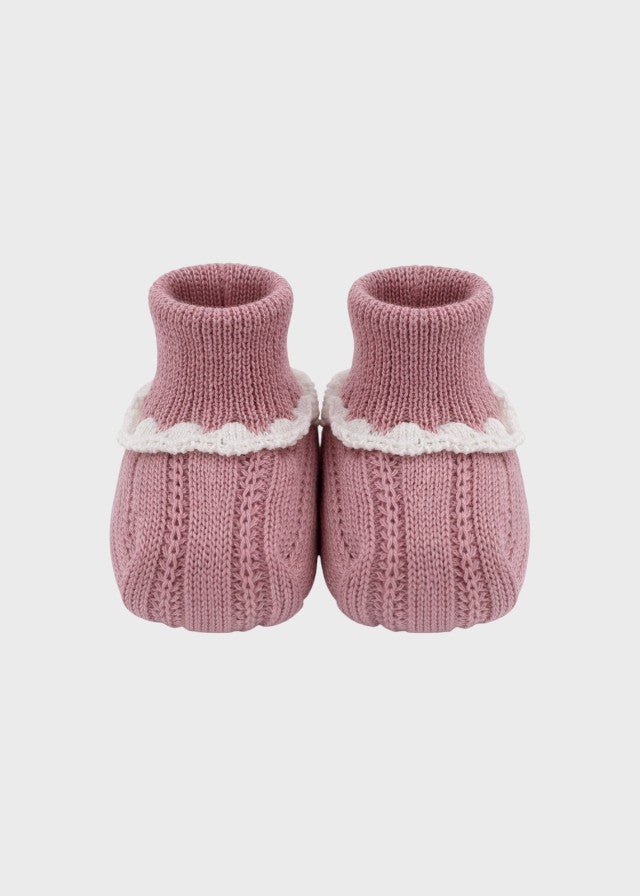 Babbucce Cotone Fiocco Melograno EK16S corredino e abbigliamento neonato | NANU' BABY