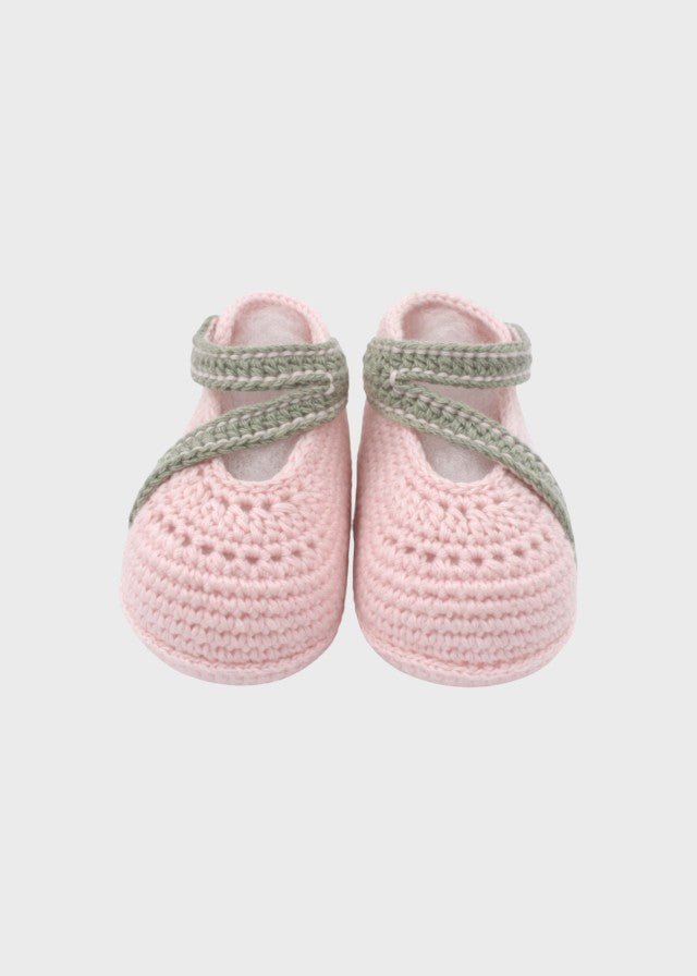 Babbucce Cotone Fiorellini Rosa BRINDISI1442 corredino e abbigliamento neonato | NANU' BABY