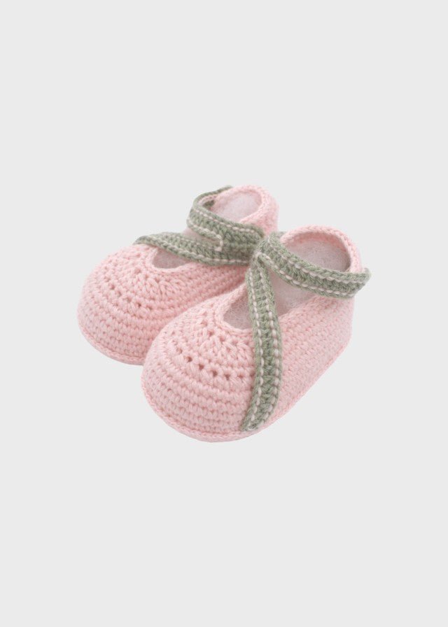 Babbucce Cotone Fiorellini Rosa BRINDISI1442 corredino e abbigliamento neonato | NANU' BABY
