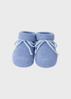 Babbucce Cotone Laccetto Cielo Petalo 751 corredino e abbigliamento neonato | NANU' BABY