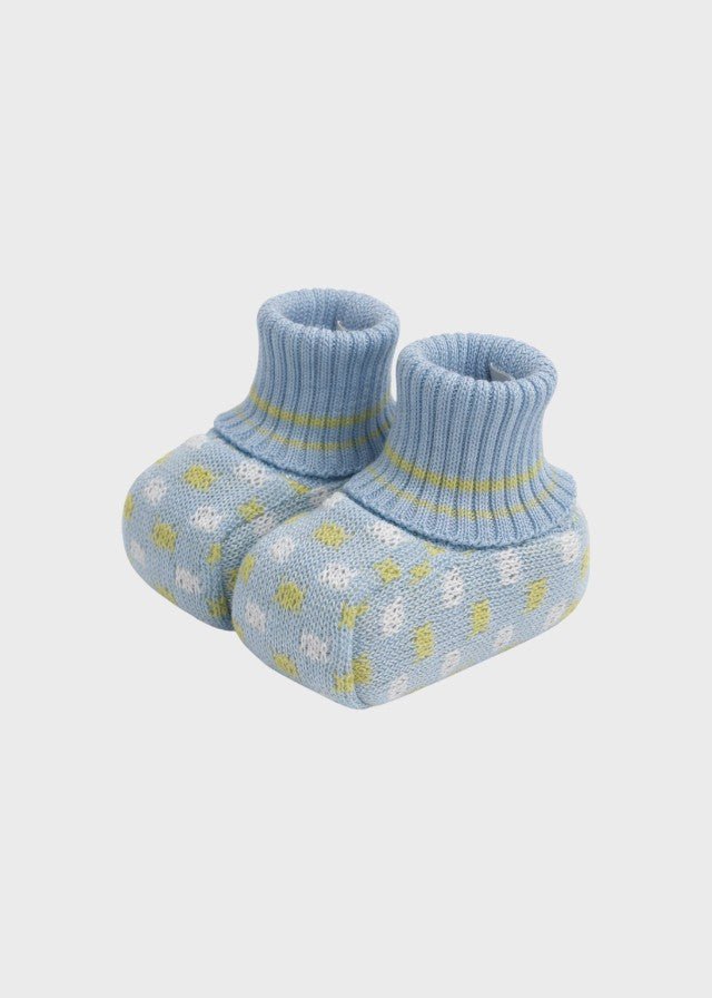 Babbucce Cotone Pois Colorati Cielo EK56S corredino e abbigliamento neonato | NANU' BABY