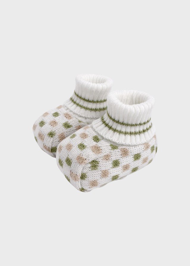 Babbucce Cotone Pois Colorati Verde EK56SV corredino e abbigliamento neonato | NANU' BABY
