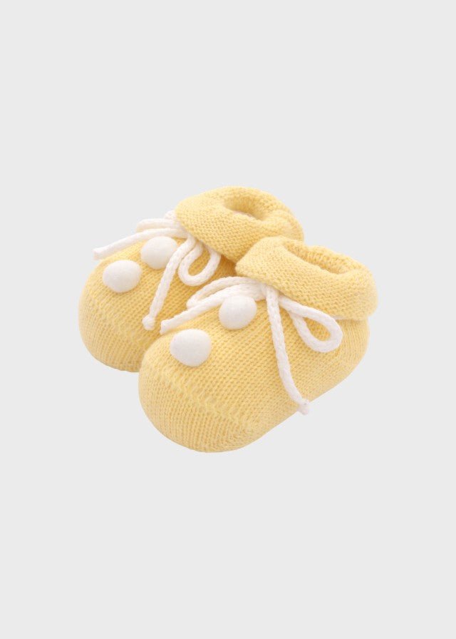 Babbucce Cotone Pon Pon Giallo 3430/754 corredino e abbigliamento neonato | NANU' BABY