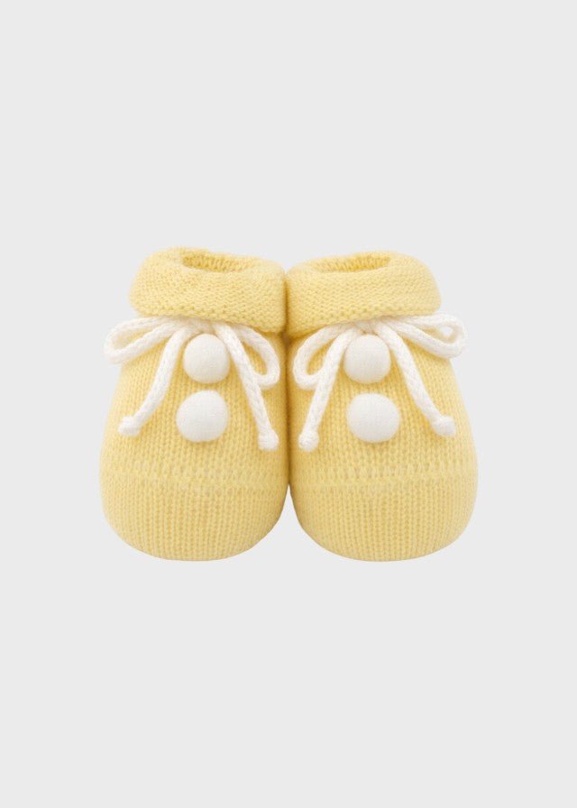 Babbucce Cotone Pon Pon Giallo 3430/754 corredino e abbigliamento neonato | NANU' BABY