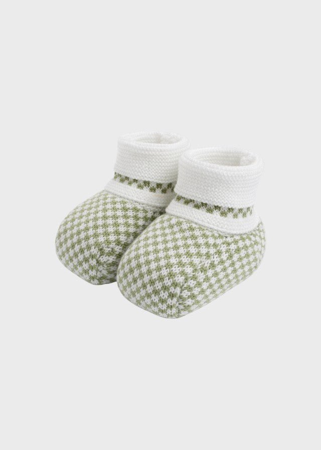 Babbucce Cotone Verde Oliva EK57S/V corredino e abbigliamento neonato | NANU' BABY