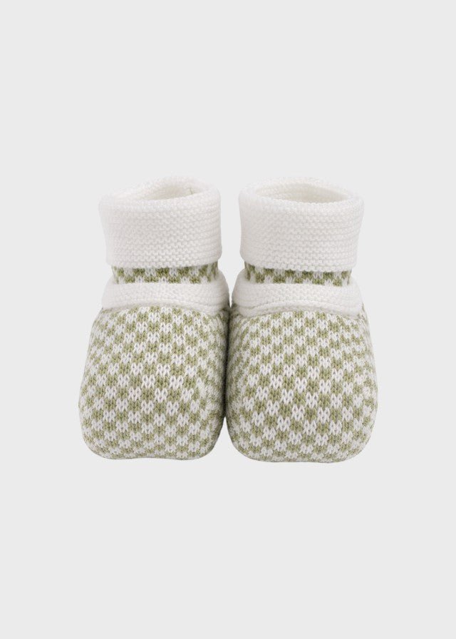 Babbucce Cotone Verde Oliva EK57S/V corredino e abbigliamento neonato | NANU' BABY