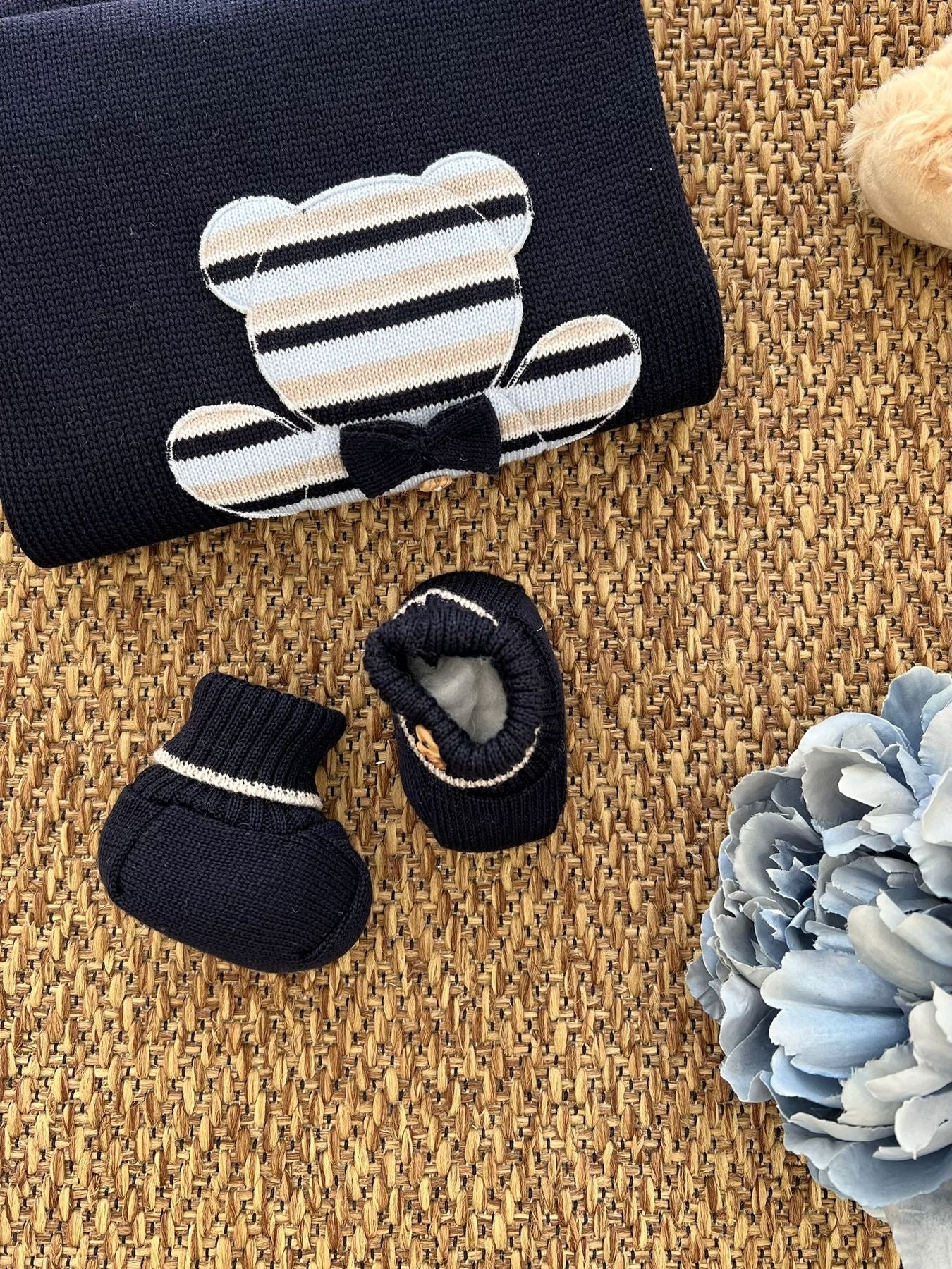 Babbucce Orsetto Neonato Blu 6786 corredino e abbigliamento neonato | NANU' BABY