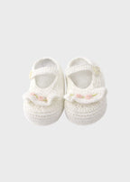 Babbucce Punto Vapore Bianco FEDERICA/SC corredino e abbigliamento neonato | NANU' BABY