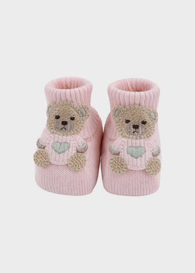 Babbucce Teddy Applicato Rosa EK60S/R corredino e abbigliamento neonato | NANU' BABY