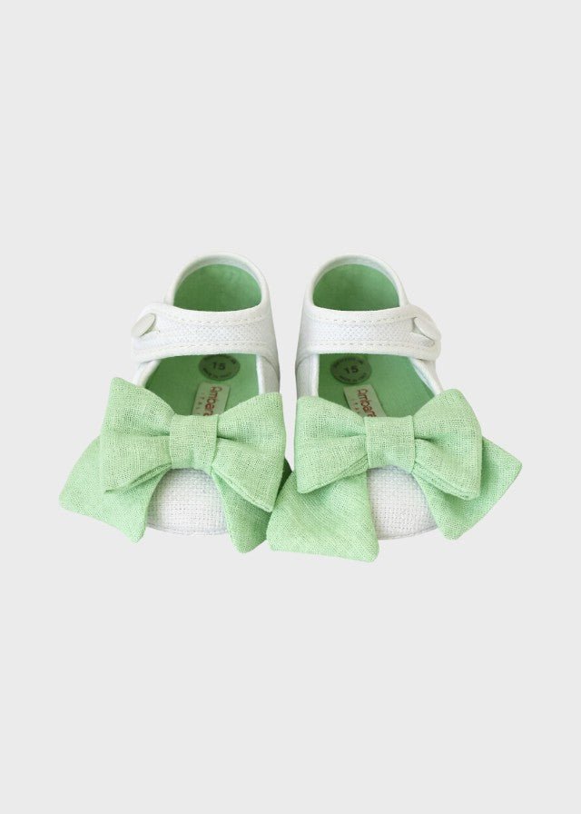 Ballerina Lino Fiocco Verde SF4147/T268/V corredino e abbigliamento neonato | NANU' BABY