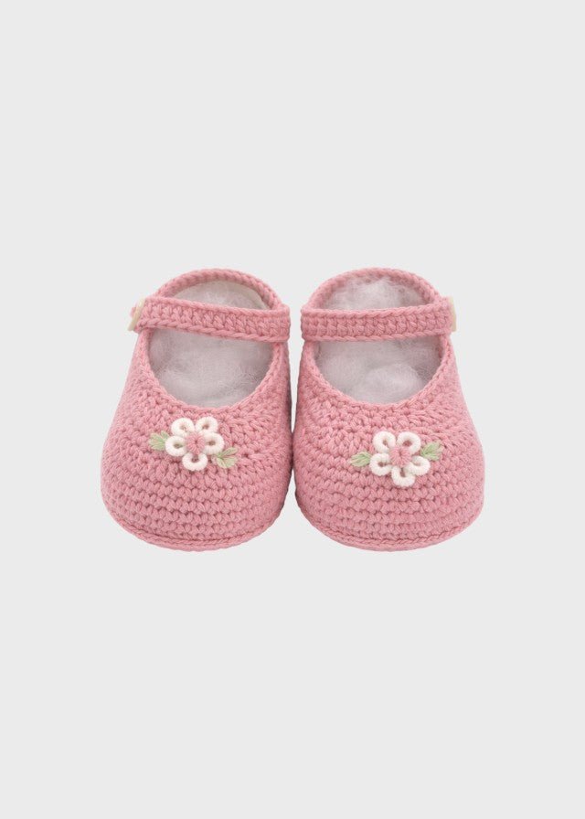 Ballerine Cotone Ricami Rosa NAIME/BB - R corredino e abbigliamento neonato | NANU' BABY