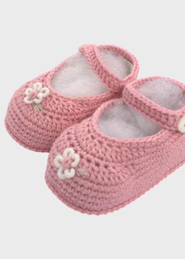 Ballerine Cotone Ricami Rosa NAIME/BB - R corredino e abbigliamento neonato | NANU' BABY