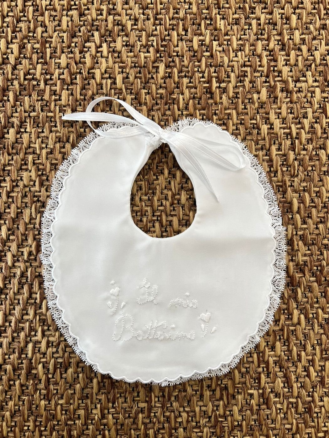 Bavetta Battesimale BIANCO B/B 22 corredino e abbigliamento neonato | NANU' BABY