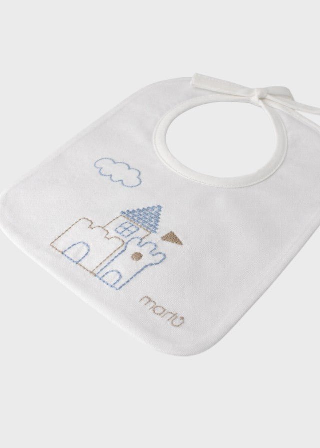 Bavetta Cotone Casetta Cielo EK55BAV corredino e abbigliamento neonato | NANU' BABY