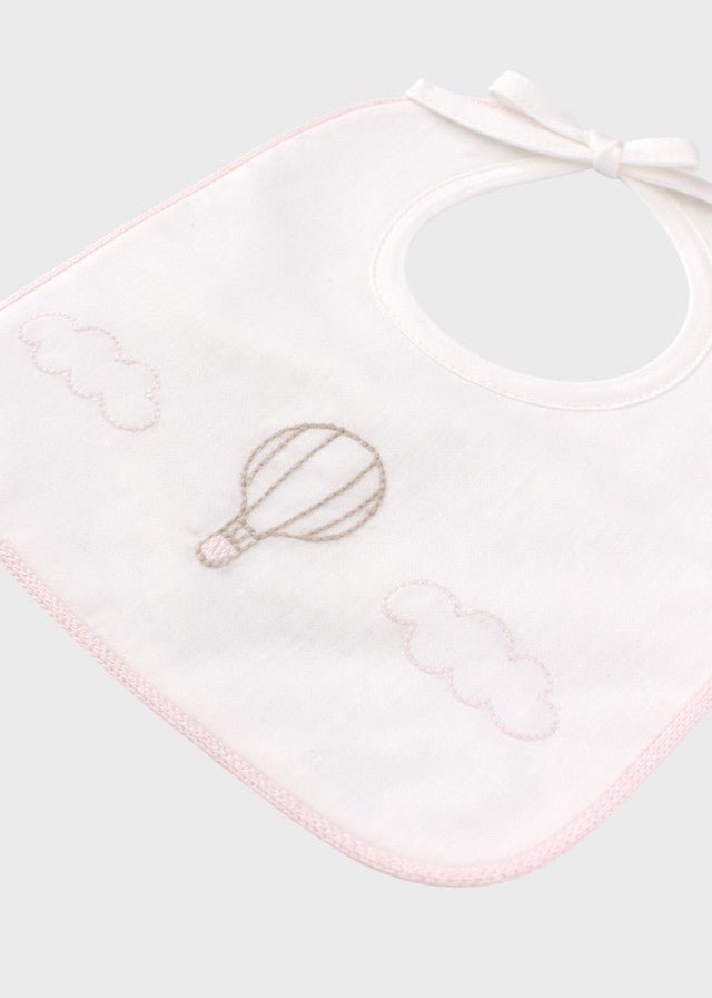 Bavetta Cotone Mongolfiera Rosa EK50BAV corredino e abbigliamento neonato | NANU' BABY