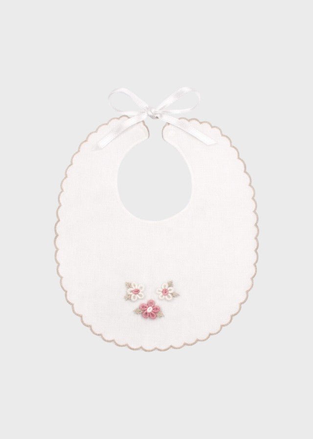 Bavetta Cotone Ricami Tortora NAIME/BAV - T corredino e abbigliamento neonato | NANU' BABY