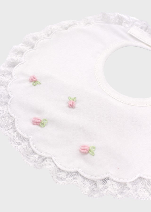 Bavetta Cotone Rosa Pesco EK13BAV corredino e abbigliamento neonato | NANU' BABY