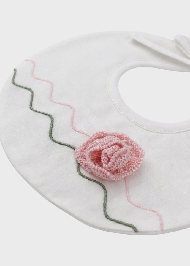 Bavetta Cotone Rosa Pesco EK18BAV corredino e abbigliamento neonato | NANU' BABY