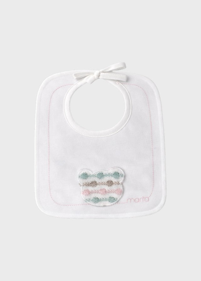 Bavetta Cotone Teddy Rosa EK51BAV/R corredino e abbigliamento neonato | NANU' BABY