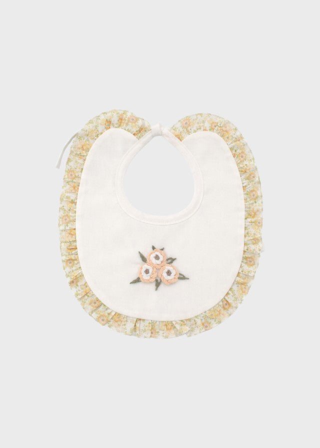 Bavetta Fiorellini Cotone Avorio PROVENZA/BV corredino e abbigliamento neonato | NANU' BABY