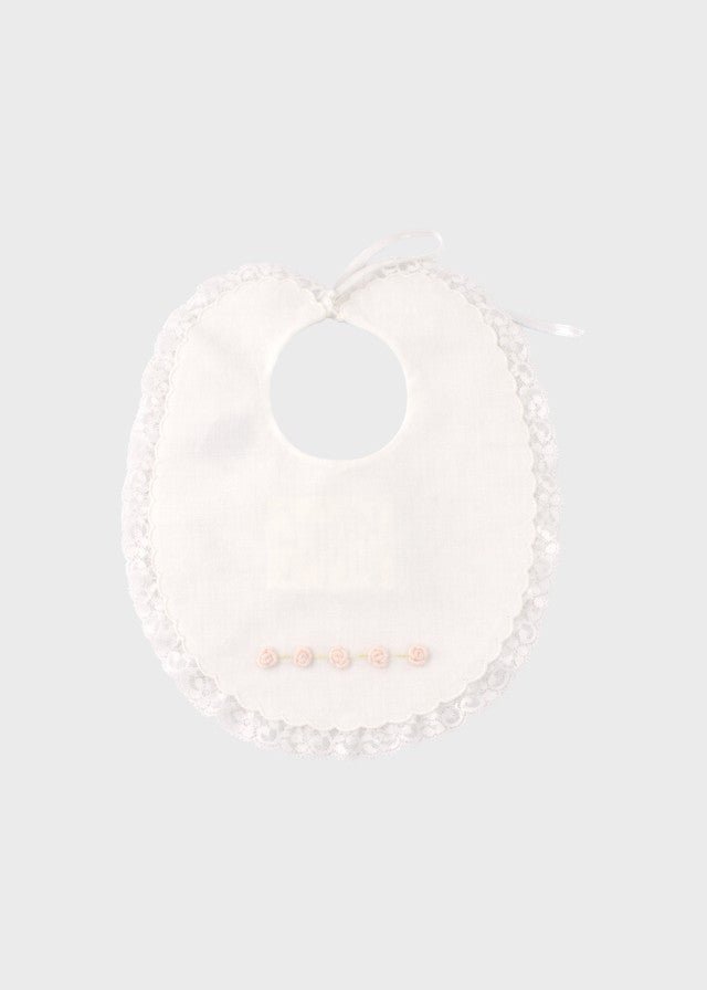 Bavetta Punto Vapore Bianco FEDERICA/BV corredino e abbigliamento neonato | NANU' BABY