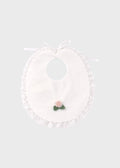 Bavetta Rose Cotone Bianco DELIZIA/BV corredino e abbigliamento neonato | NANU' BABY