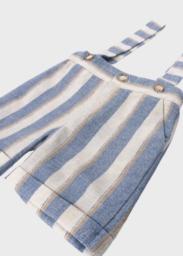 Bermuda Lino Bretelle Azzurro PC05304 corredino e abbigliamento neonato | NANU' BABY