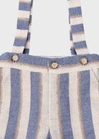 Bermuda Lino Bretelle Azzurro PC05304 corredino e abbigliamento neonato | NANU' BABY