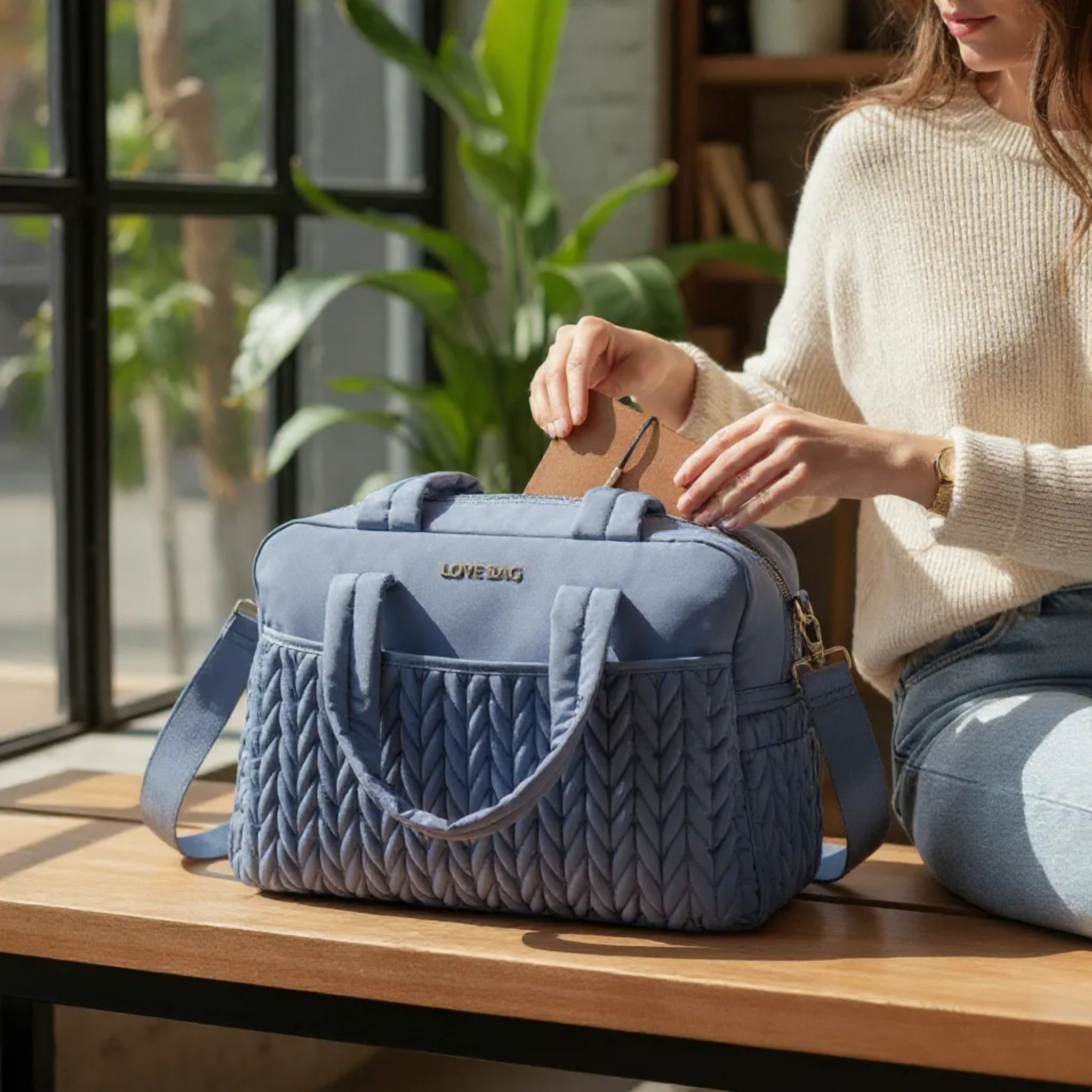 Borsa 48 ore Cielo Carta da Zucchero LOVE BAG - Tessuto Premium corredino e abbigliamento neonato | NANU' BABY