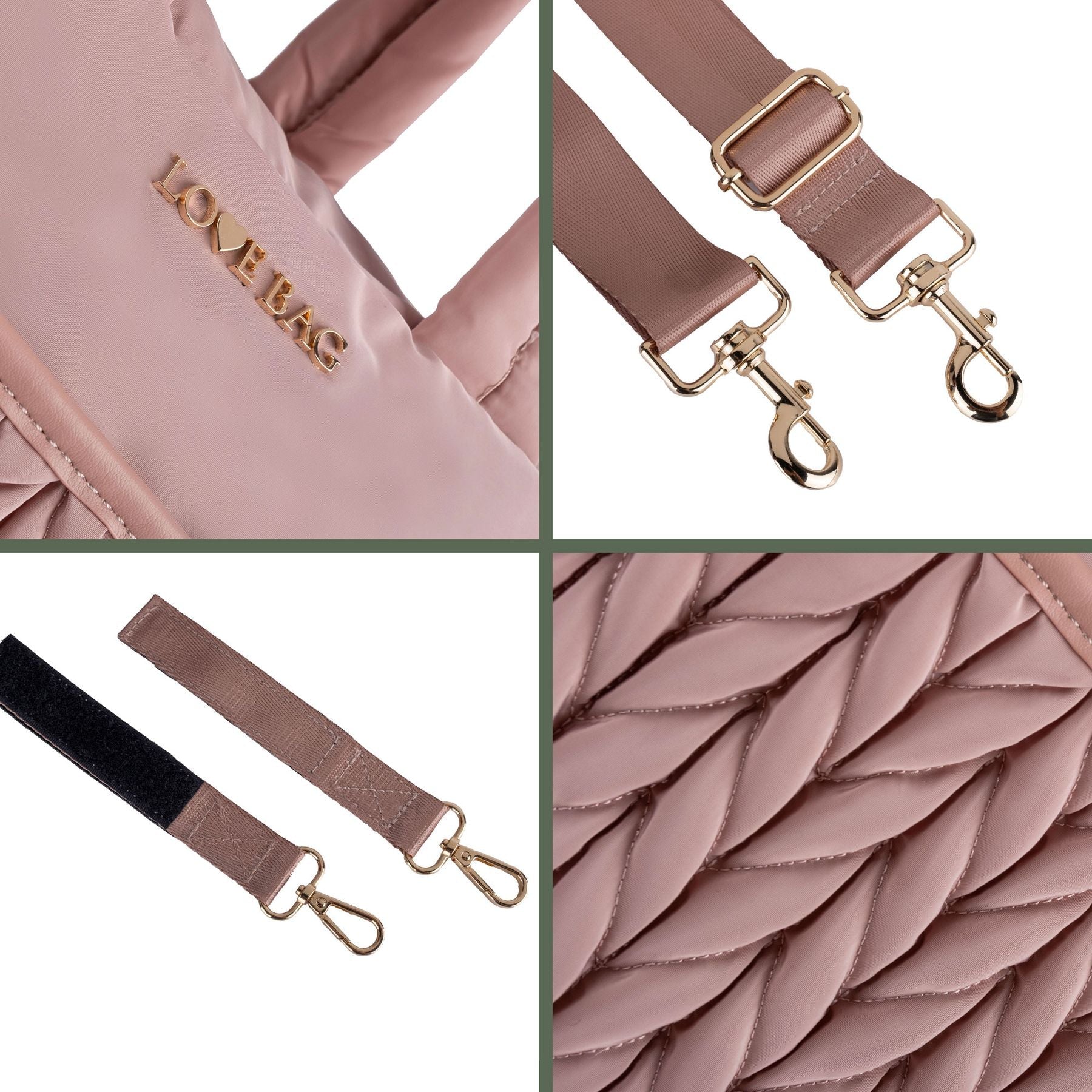 Borsa 48 ore Rosa Cipria LOVE BAG - Tessuto Premium corredino e abbigliamento neonato | NANU' BABY