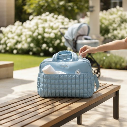 Borsa 48 ore XL Cielo LOVE BAG - Ecopelle Premium corredino e abbigliamento neonato | NANU' BABY