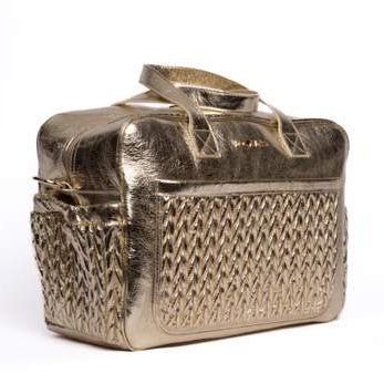 Borsa Pelle Trecce Maxi ORO BRAIDING48O corredino e abbigliamento neonato | NANU' BABY