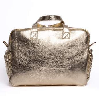 Borsa Pelle Trecce Maxi ORO BRAIDING48O corredino e abbigliamento neonato | NANU' BABY