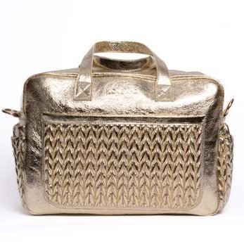 Borsa Pelle Trecce Maxi ORO BRAIDING48O corredino e abbigliamento neonato | NANU' BABY