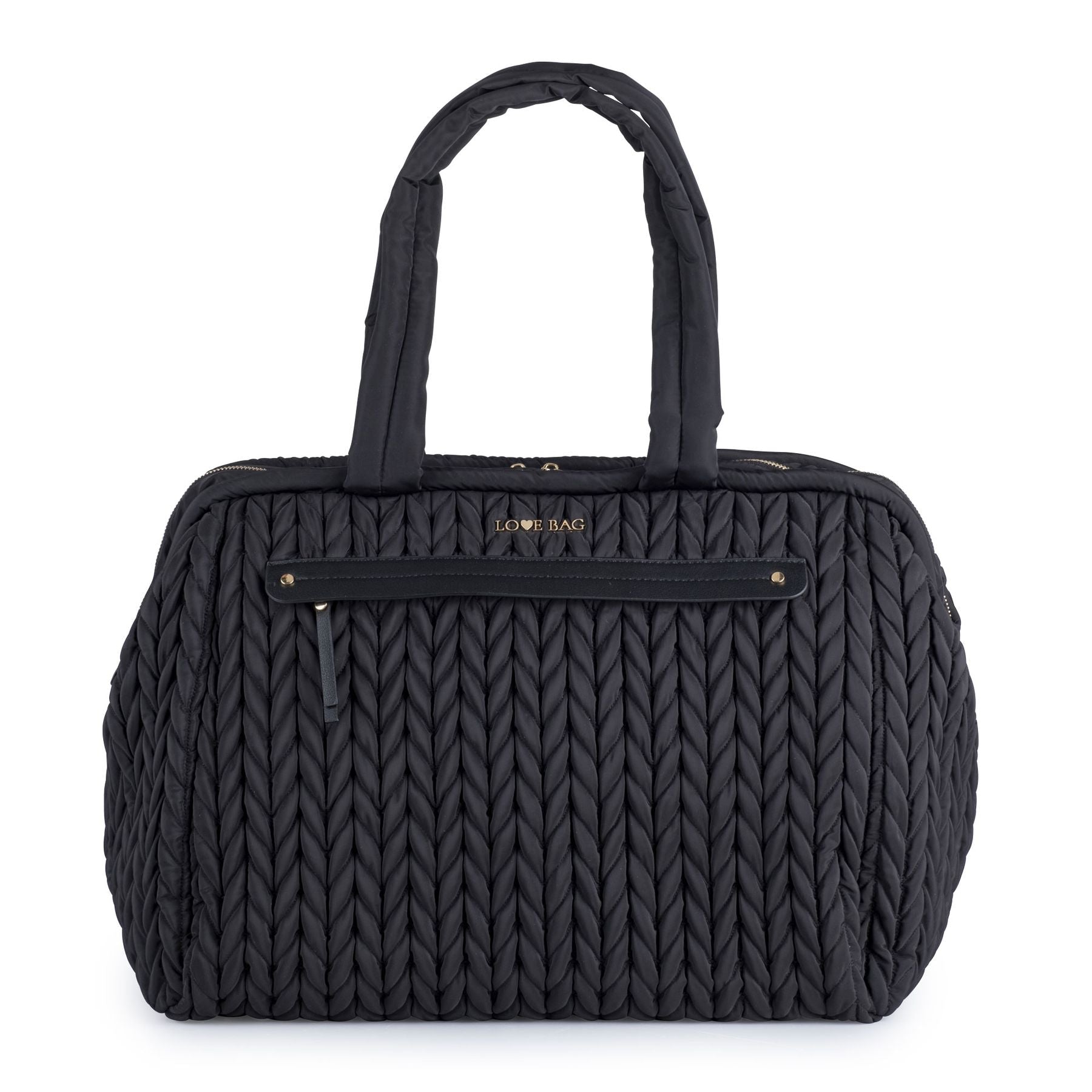 Borsa Weekend XL Nero LOVE BAG - Tessuto Premium corredino e abbigliamento neonato | NANU' BABY