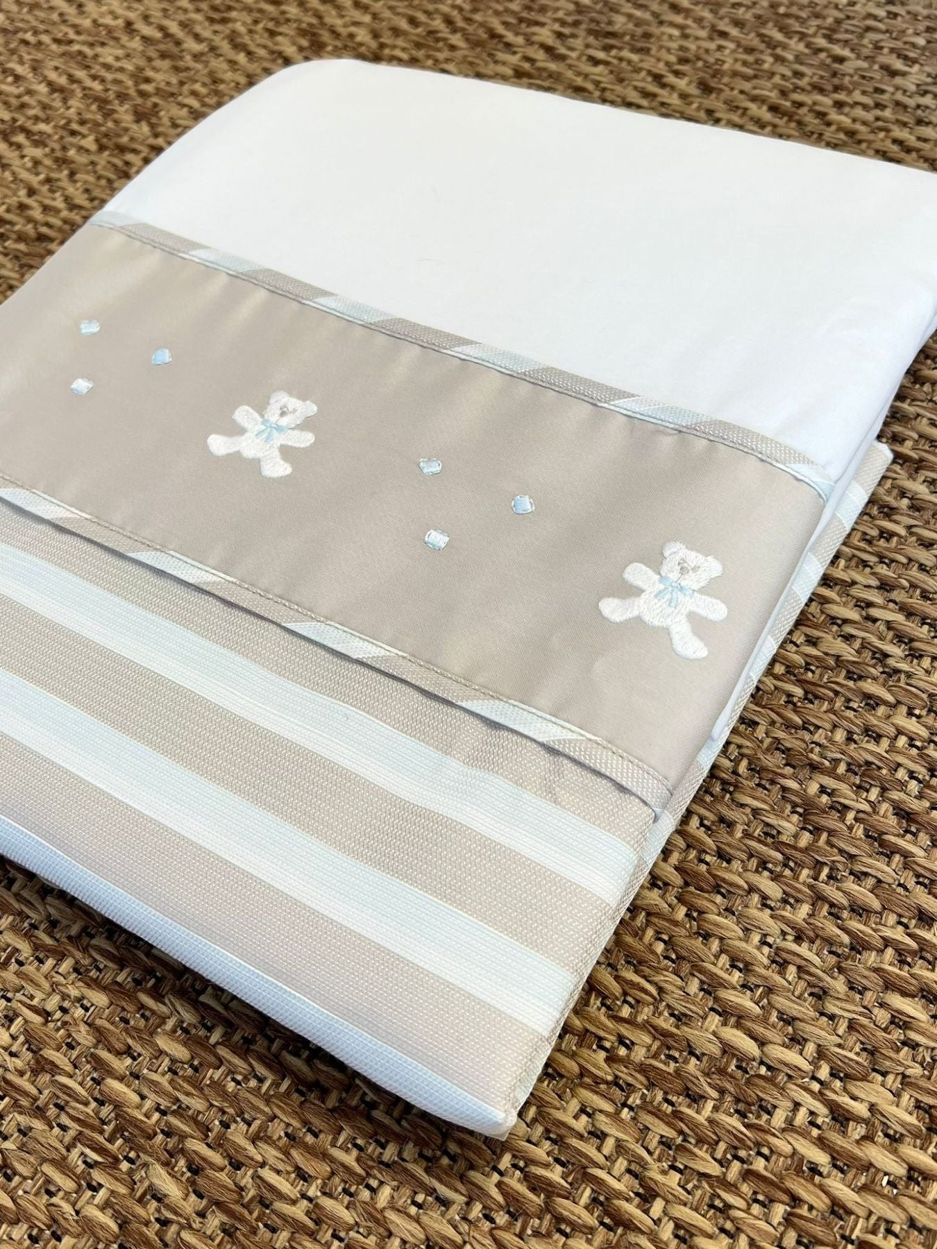 Coperta Orsetto righe Neonato BIANCO EP6781