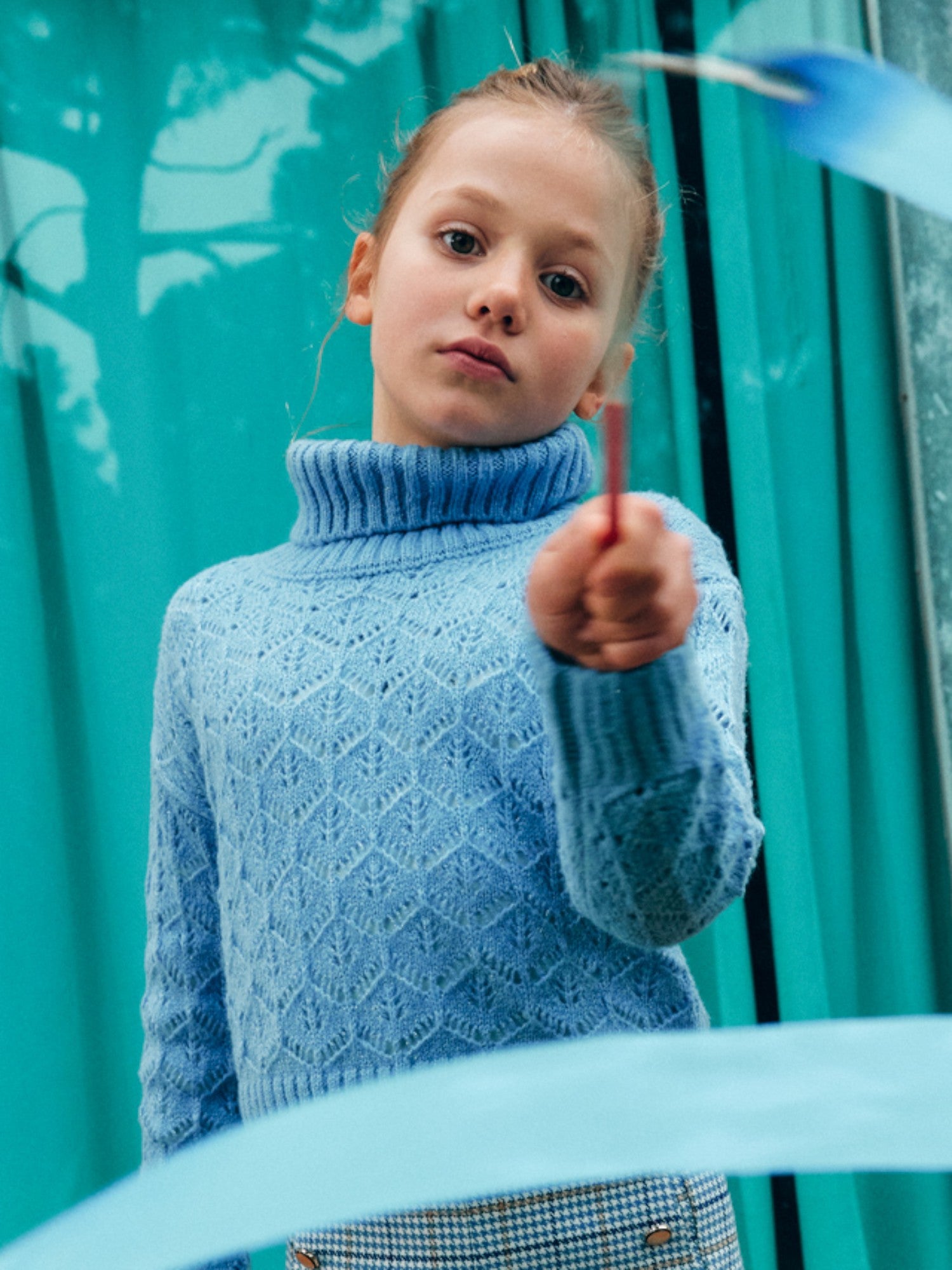 Maglione girocollo traforato Bimba CIELO 5830/4 -  NANU' BABY
