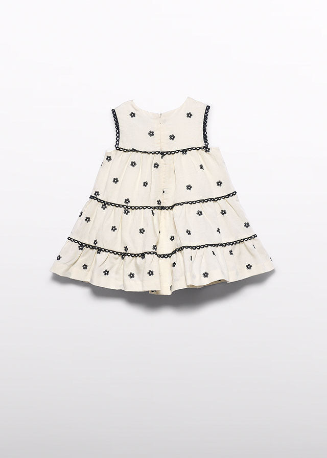 Abito Ricamato Fiorellini Bianco 5022/4