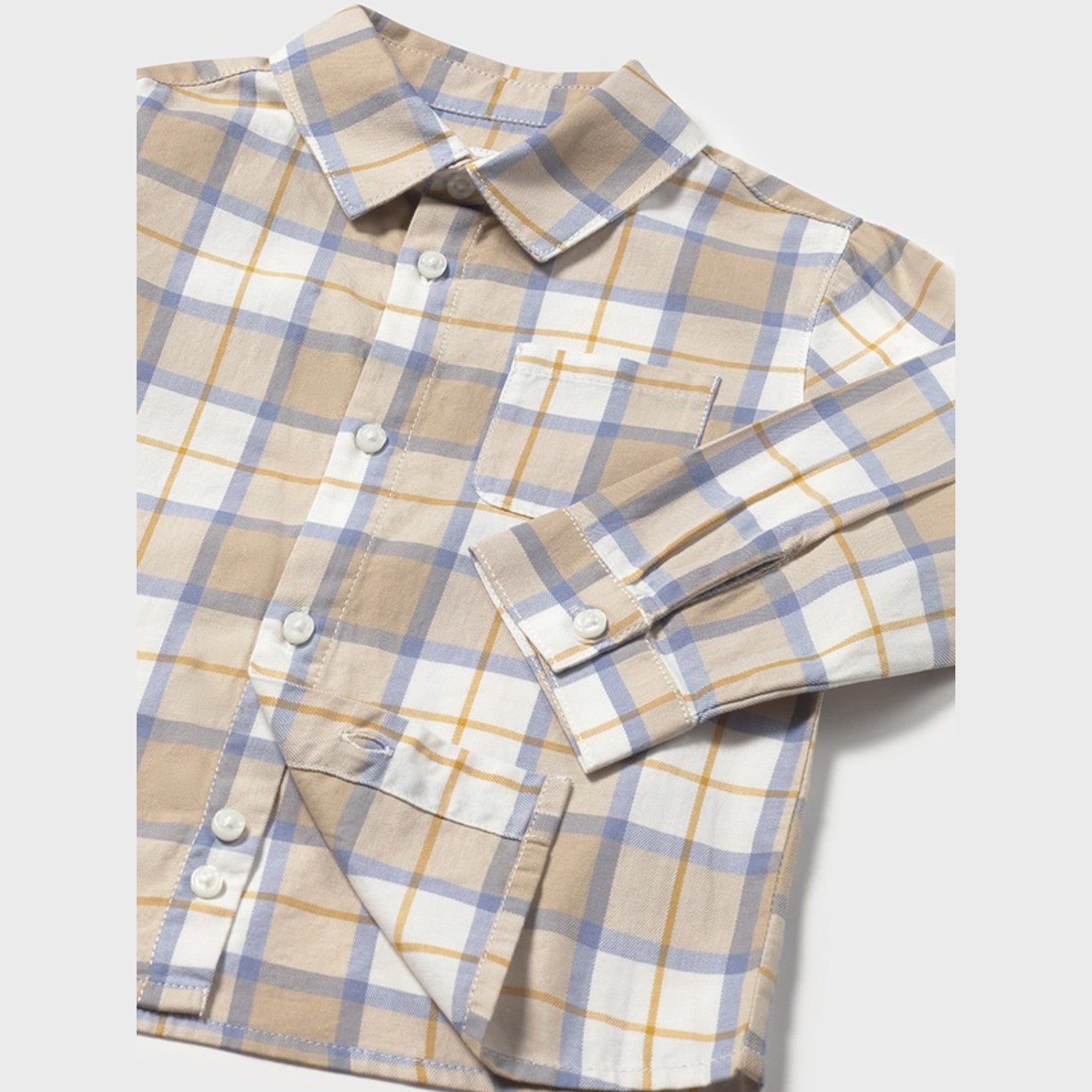 Camicia m/l quadri Bimbo Beige 2109/92 -  NANU' BABY