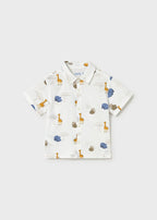 Camicia Cotone Stampata Bianca 1114/31 corredino e abbigliamento neonato | NANU' BABY