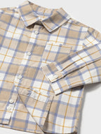 Camicia m/l quadri Bimbo Beige 2109/92 corredino e abbigliamento neonato | NANU' BABY