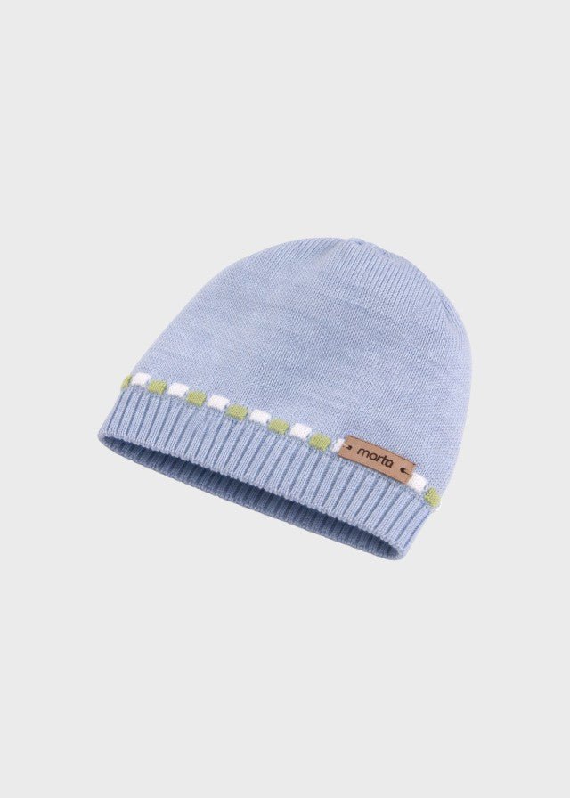 Cappellino Cotone Pois Nocciolina Cielo EK5671 corredino e abbigliamento neonato | NANU' BABY