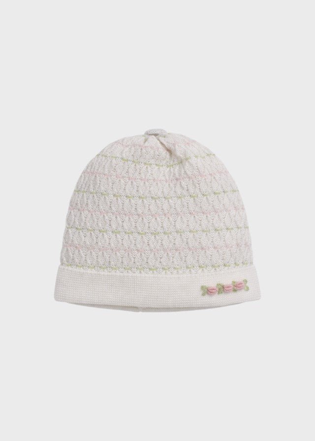 Cappellino Cotone Rosa Pesco EK1371 corredino e abbigliamento neonato | NANU' BABY