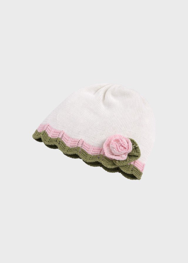 Cappellino Cotone Rosa Pesco EK1871 corredino e abbigliamento neonato | NANU' BABY