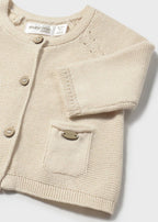 Cardigan Filo Cotone Beige 1307/BE corredino e abbigliamento neonato | NANU' BABY