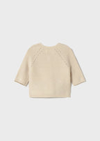 Cardigan Filo Cotone Beige 1307/BE corredino e abbigliamento neonato | NANU' BABY