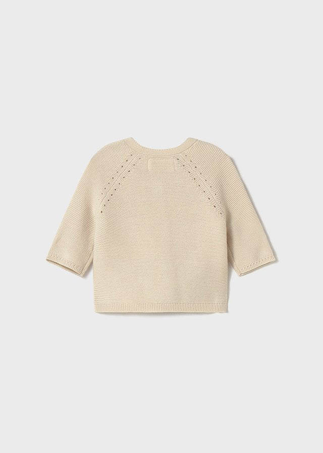 Cardigan Filo Cotone Beige 1307/BE corredino e abbigliamento neonato | NANU' BABY