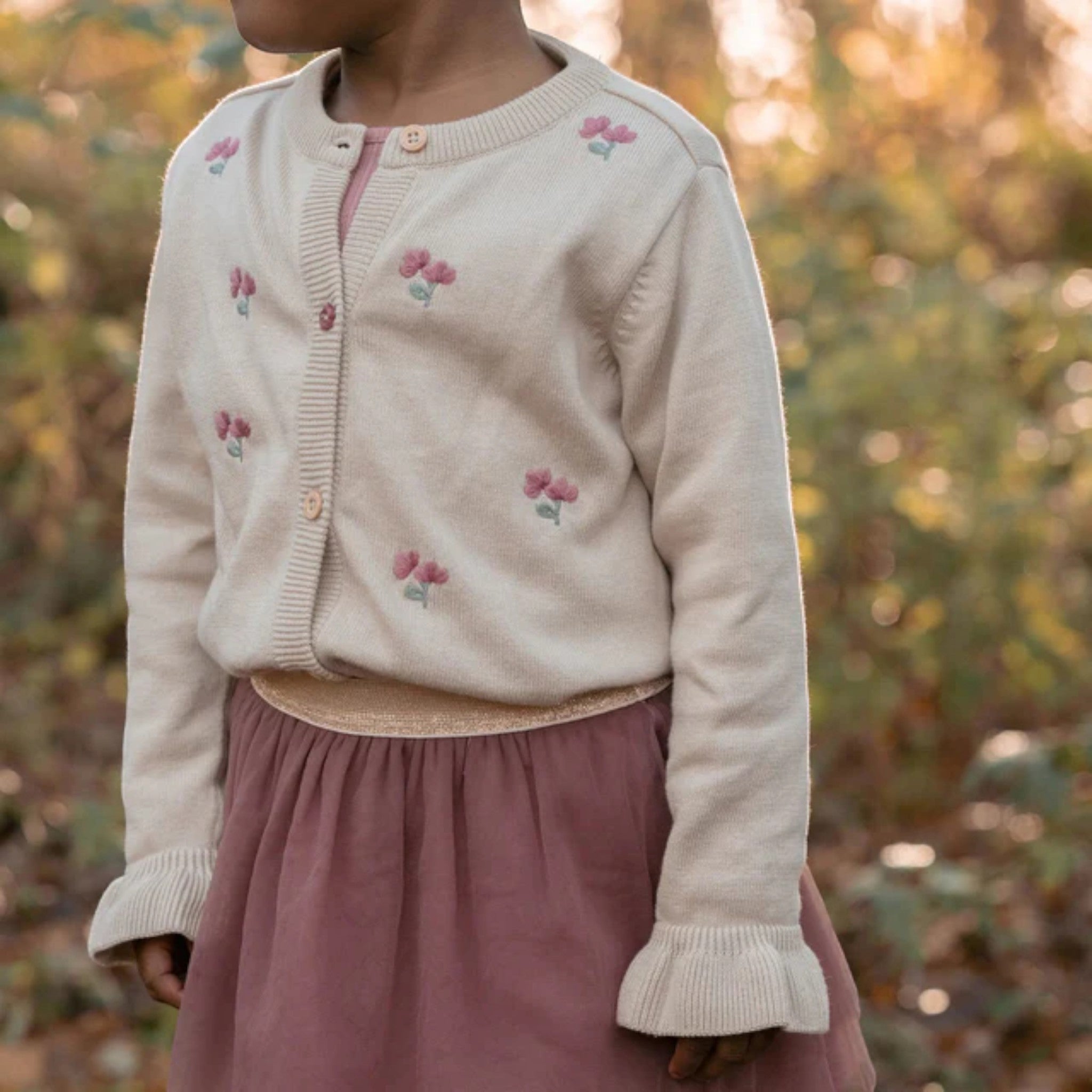 Cardigan lavorato a maglia - Giardino delle fate Bimba Avorio CL25092031 corredino e abbigliamento neonato | NANU' BABY