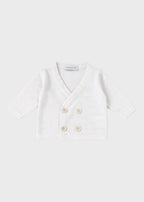 Cardigan Maglia Bianco Incrociato ECA007I/B corredino e abbigliamento neonato | NANU' BABY
