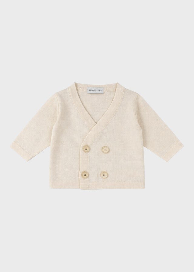 Cardigan Maglia Panna Incrociato ECA007I/P corredino e abbigliamento neonato | NANU' BABY